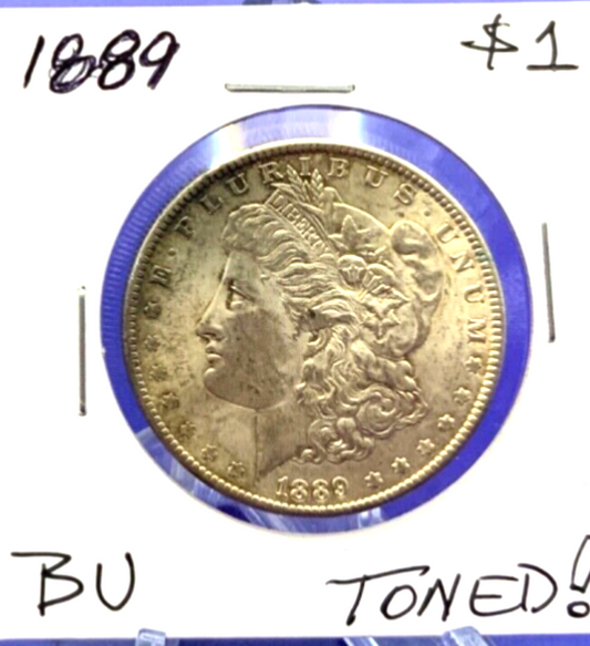 1889 TONED Morgan 90% Silver Dollar BU UNCIRCULATED Gem Shiny Bright