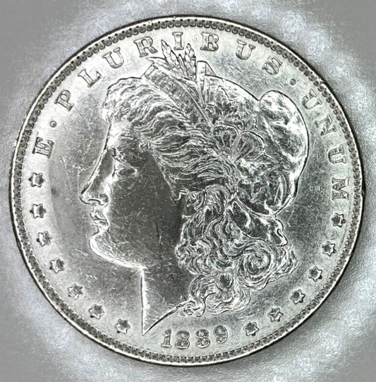 1889 P Morgan $1 Dollar 90% Silver BU Blast White Uncirculated Coin