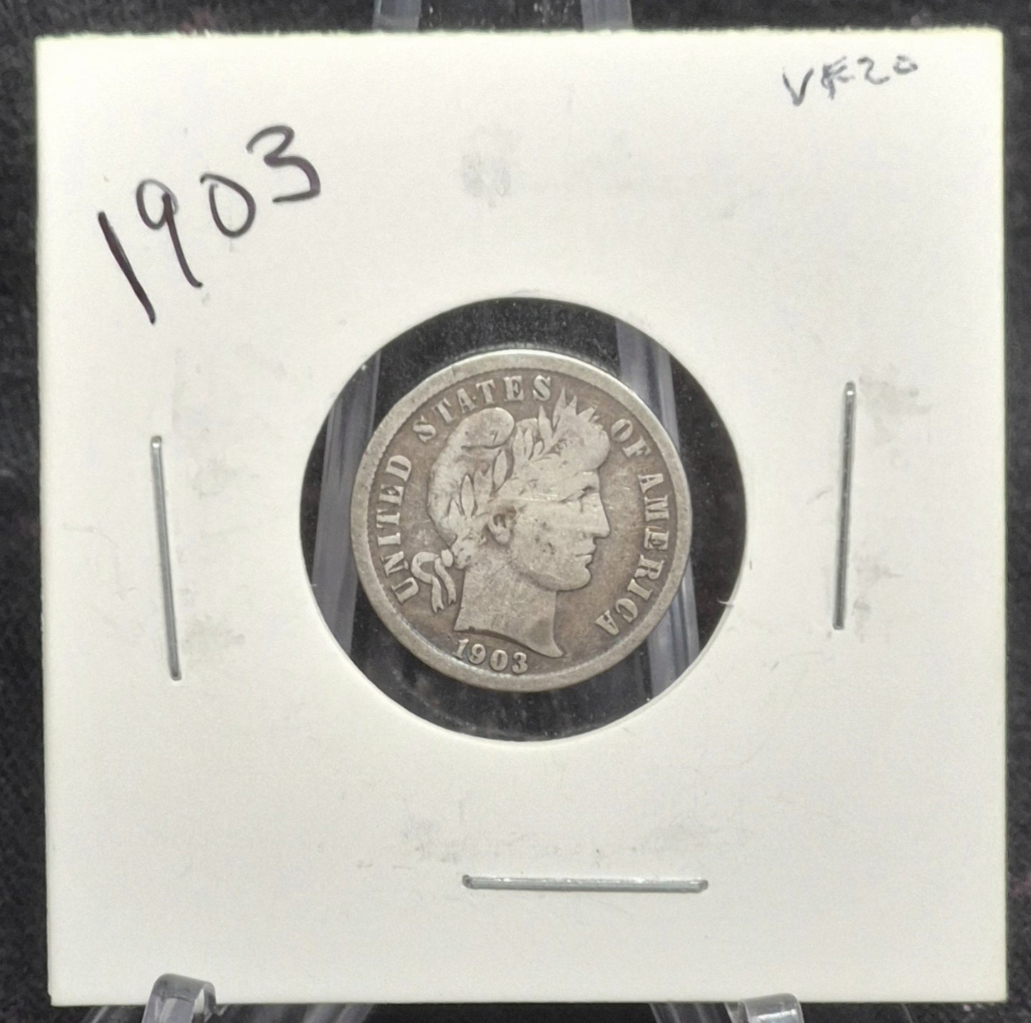 1903 Barber Dime 🥈90% Silver🥈Very Fine Detailed Circulated Condition