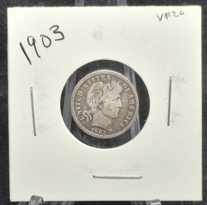 1903 Barber Dime 🥈90% Silver🥈Very Fine Detailed Circulated Condition