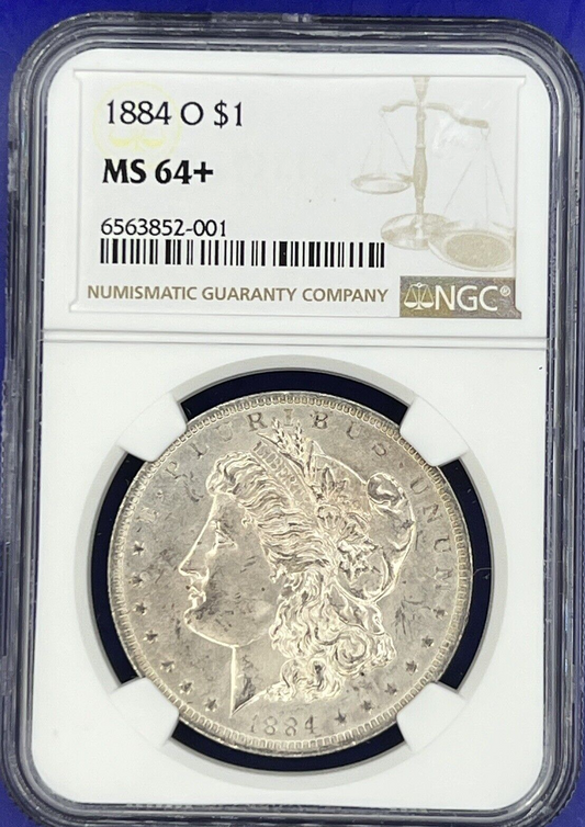 MS64+ 1884-O Morgan Silver Dollar NGC Graded  $1 Coin 90% Fine Beautiful Shine