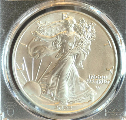 2022 $1 American Silver Eagle 1oz PCGS Graded a Perfect MS70 First Strike