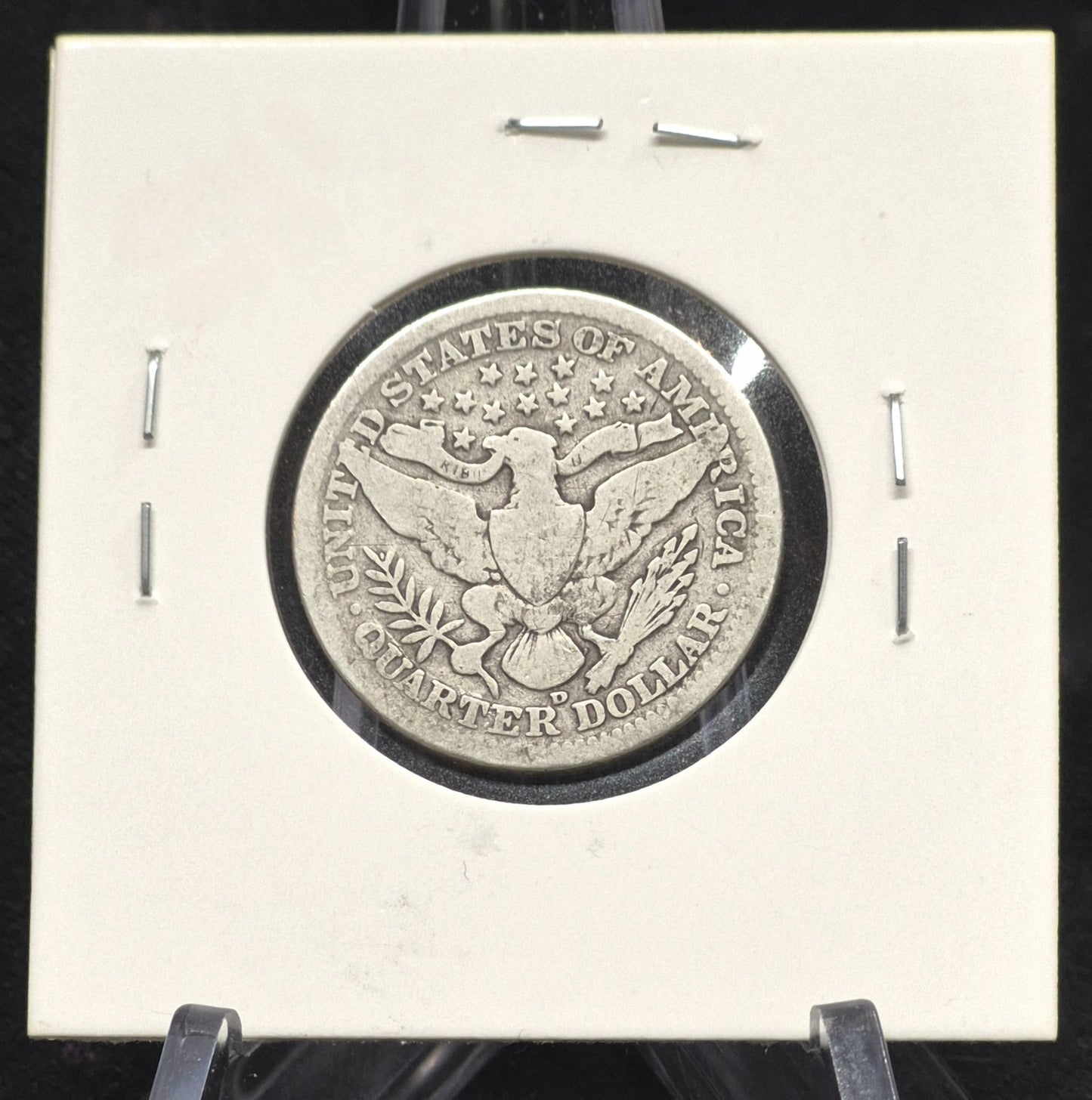 1909 D Barber Silver Quarter 🥈90% SILVER 🥈Coin Circulated Good Condition