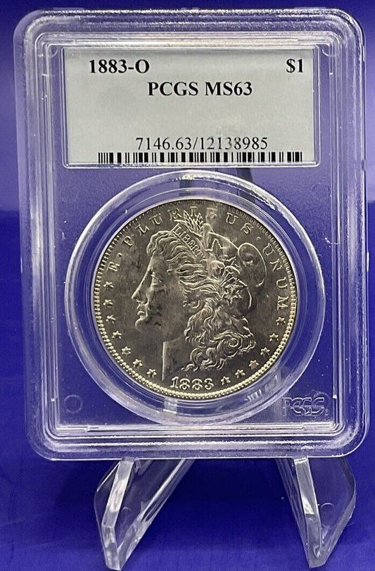 💥  1883-O $1 MORGAN SILVER DOLLAR PCGS MS63 90% Silver EARLY YEAR 💥