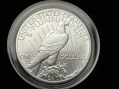 {4 Coin Set}  2023 Morgan & Peace Silver Dollars  Unc & Proof OGP BOX COA .9999