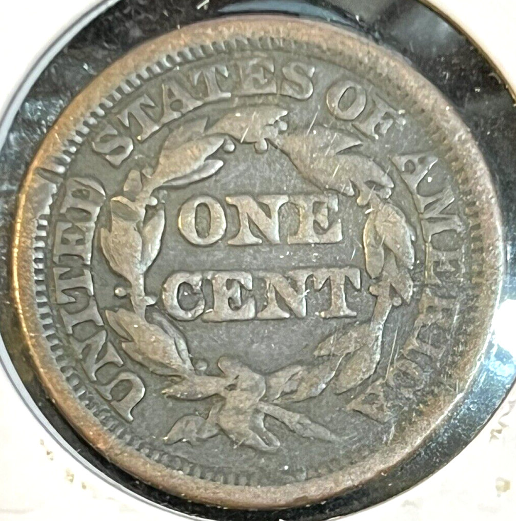 ✅ 1848 Coronet Braided Hair Large Cent Nice Color & Detail