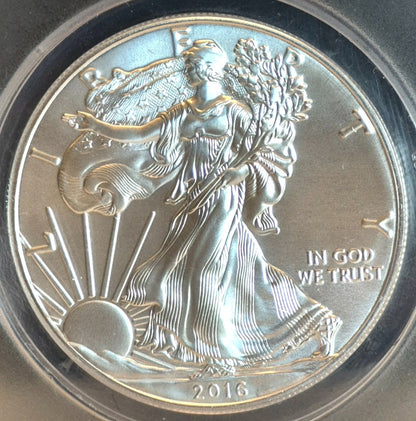 2016 American Silver Eagle One Dollar Coin Graded by ANACS as Near Perfect MS69