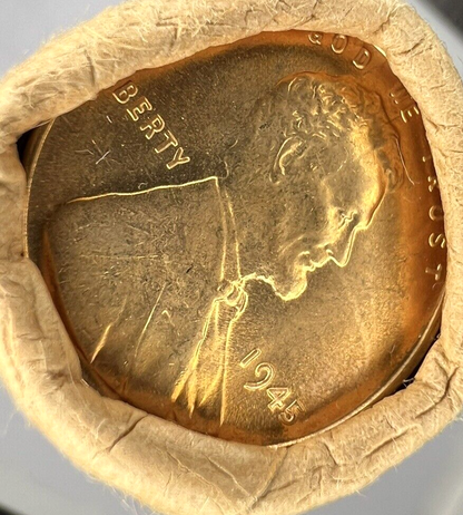 🔥 1945 P  Lincoln Wheat Cent BU UNCIRCULATED Gem From OBW Bank Coin Roll