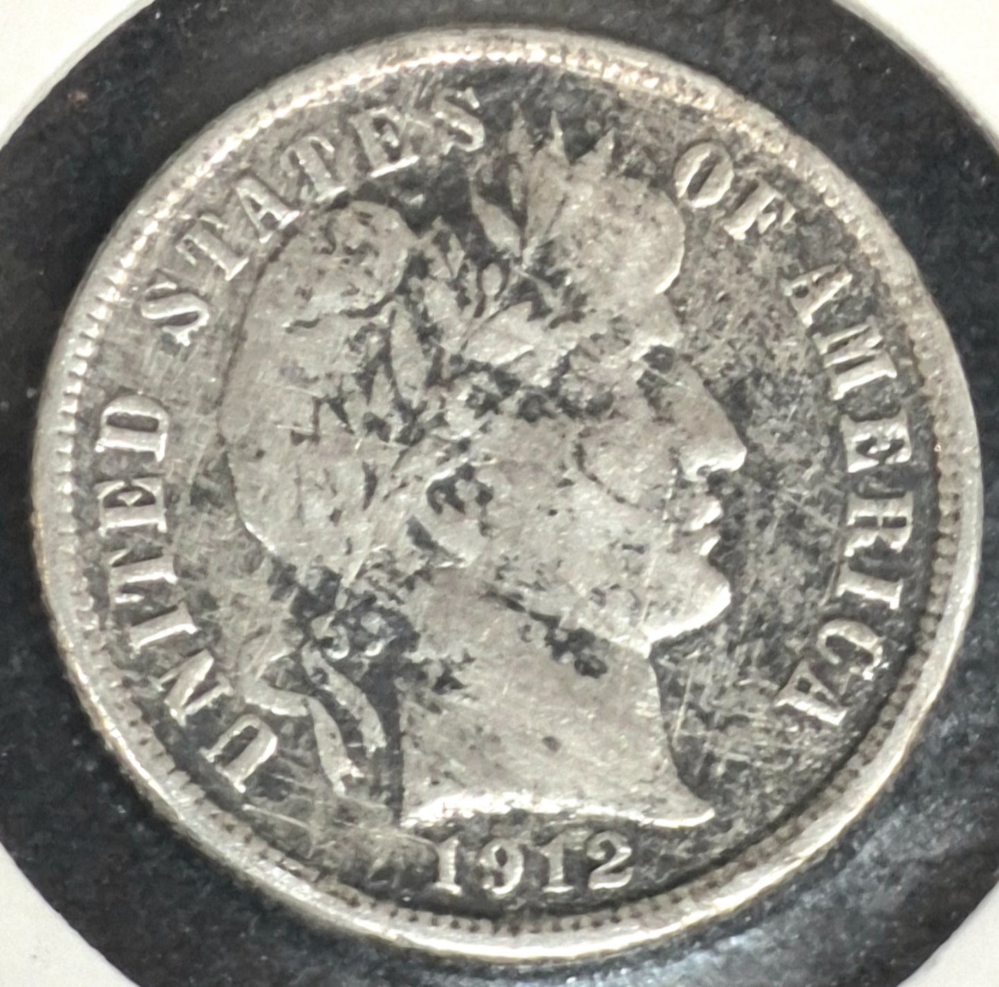 1912 P Barber Dime Die Rotation 🥈90% Silver🥈 Fine Details Circulated Condition