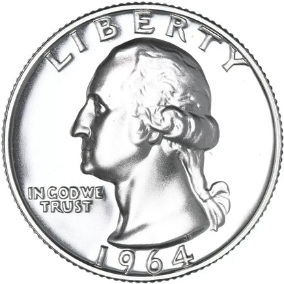 ✅ PROOF 1964 P Washington Quarter GEM BRILLIANT UNCIRCULATED 90% Silver Coin ✅