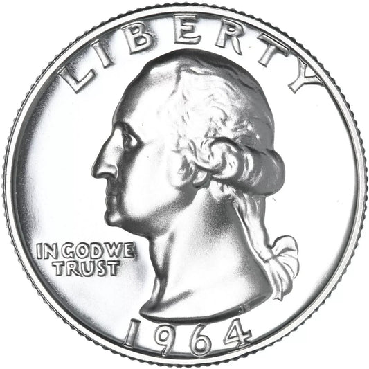 ✅ PROOF 1964 P Washington Quarter GEM BRILLIANT UNCIRCULATED 90% Silver Coin ✅
