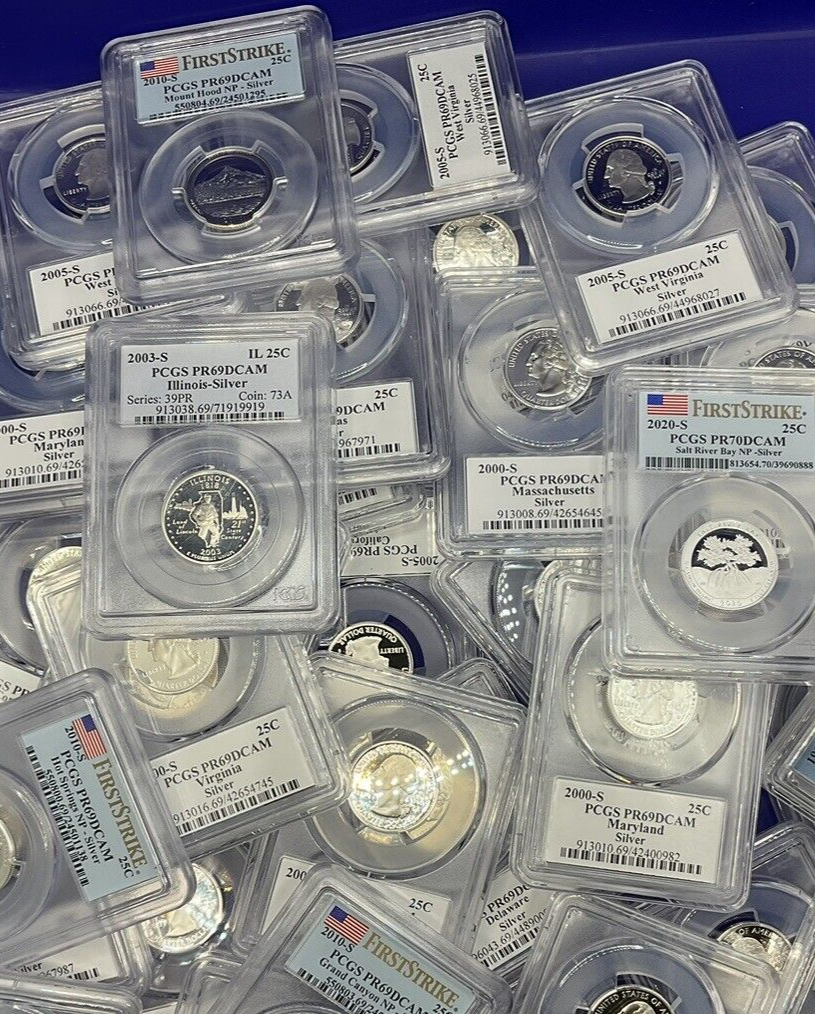 {10}  90% SILVER Proof Coins 💰 PCGS Graded PR69 U.S. Mint 💰 + STORAGE CASE
