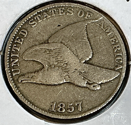 ✅  1857 Flying Eagle 1c VERY Good Detail 1st Small Cent Sharp Strike Rare Coin