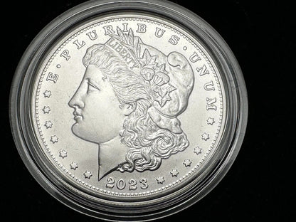 {4 Coin Set}  2023 Morgan & Peace Silver Dollars  Unc & Proof OGP BOX COA .9999