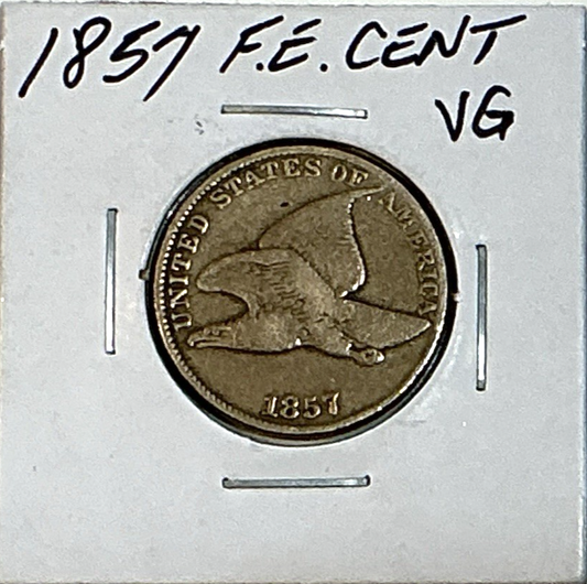 ✅  1857 Flying Eagle 1c VERY Good Detail 1st Small Cent Sharp Strike Rare Coin