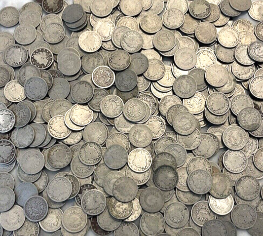 {LOT Of 10} Liberty V Nickels Good To Fine 1883-1912 Estate Sale Lot 5c Coins