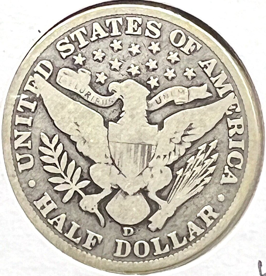 1906 D  Barber Half Dollar 90% Silver 50c Coin Great Details