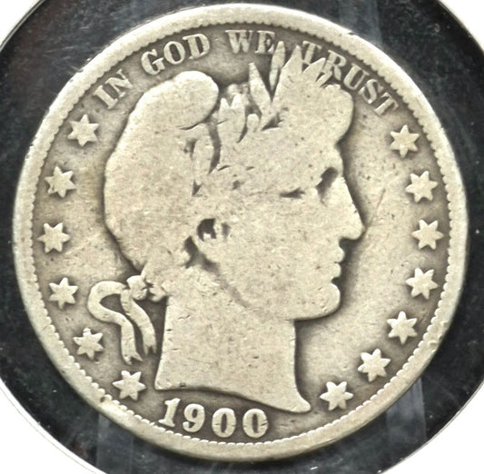 1900 O Barber Half Dollar 90% Silver 50C Very Good Condition Full Rim Part Motto