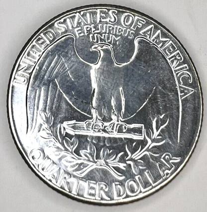 1962-P GEM BU Washington End Coin OBW US Treasury 90% Silver Quarter TONER ALERT