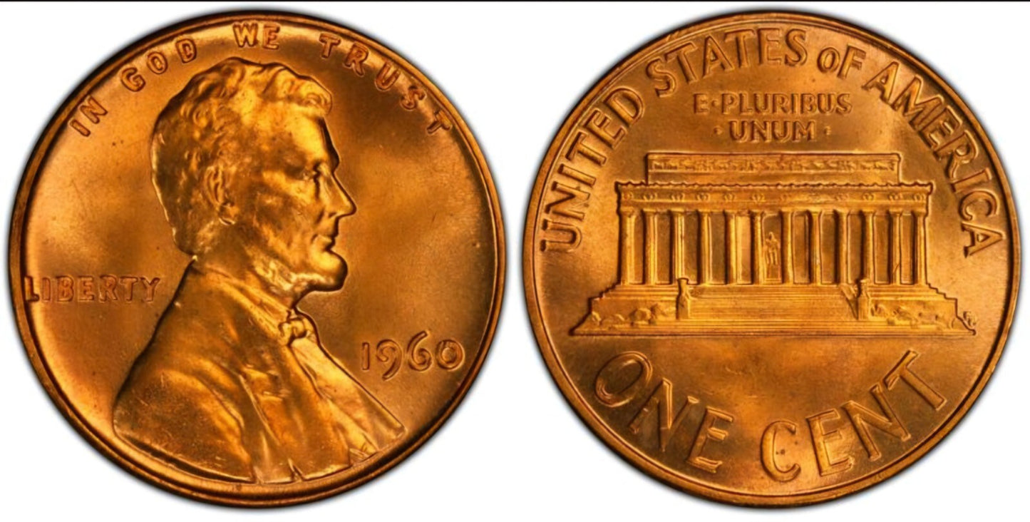 1960 P LARGE DATE Lincoln Memorial BU Brilliant Uncirculated 1C From OBW Roll🔥