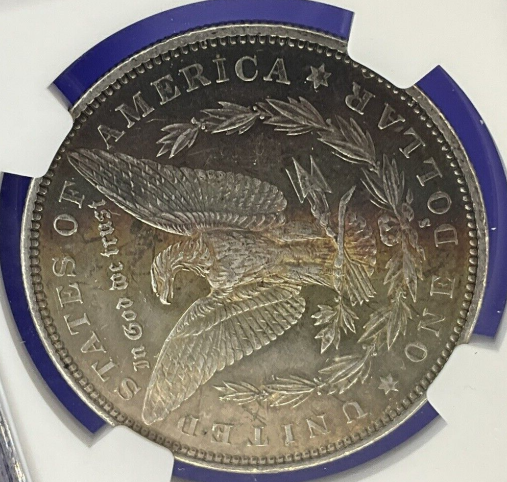 🌈 1880-S Morgan Dollar MS61 NGC Lilac Purple Salmon Toning MONSTER Eye Appeal👀