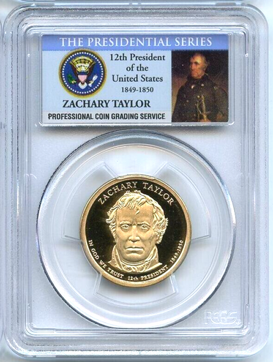 ✅ 2009-S $1 Zachary Taylor PCGS PR69 DCAM Presidential Dollar Coin Photo Label