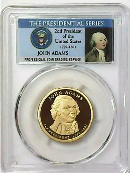 ✅ 2007 S $1 JOHN ADAMS Dollar PCGS PR69 DCAM President Dollar Coin Photo