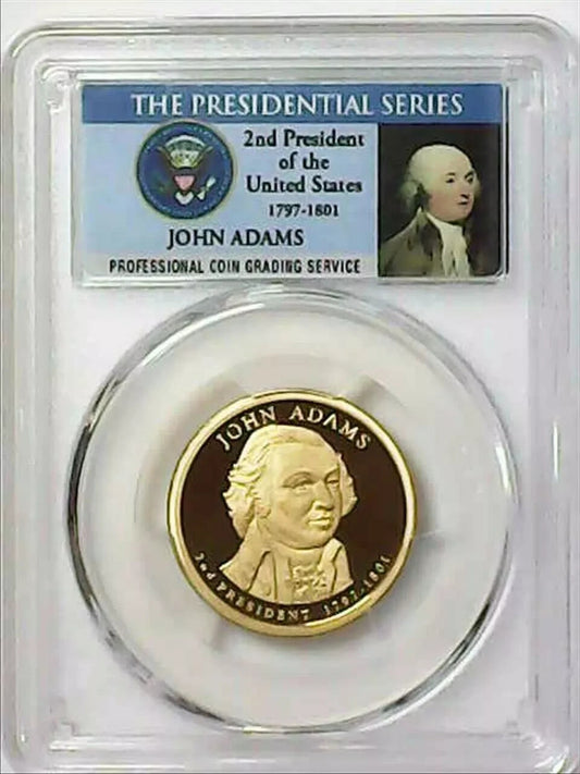 ✅ 2007 S $1 JOHN ADAMS Dollar PCGS PR69 DCAM President Dollar Coin Photo