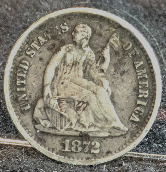 💰1872-S (Under Bow) Seated Liberty Half Dime XF-AU Features Type 4 90% Silver