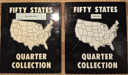US STATE QUARTER SET P & D MINTS WITH ALBUMS, 1999 THRU 2008. 100 UNC QUARTERS