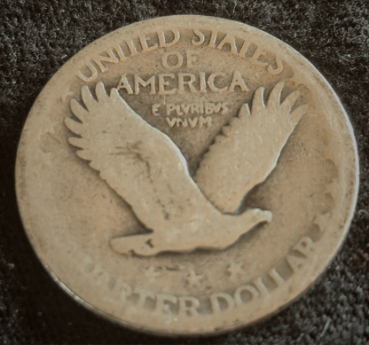 1926 Standing Liberty 90% Silver Quarter Fair or Less Circulated 25C