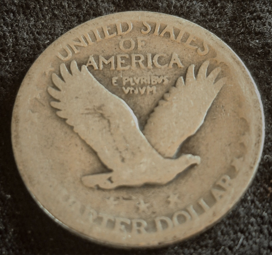 1926 Standing Liberty 90% Silver Quarter Fair or Less Circulated 25C