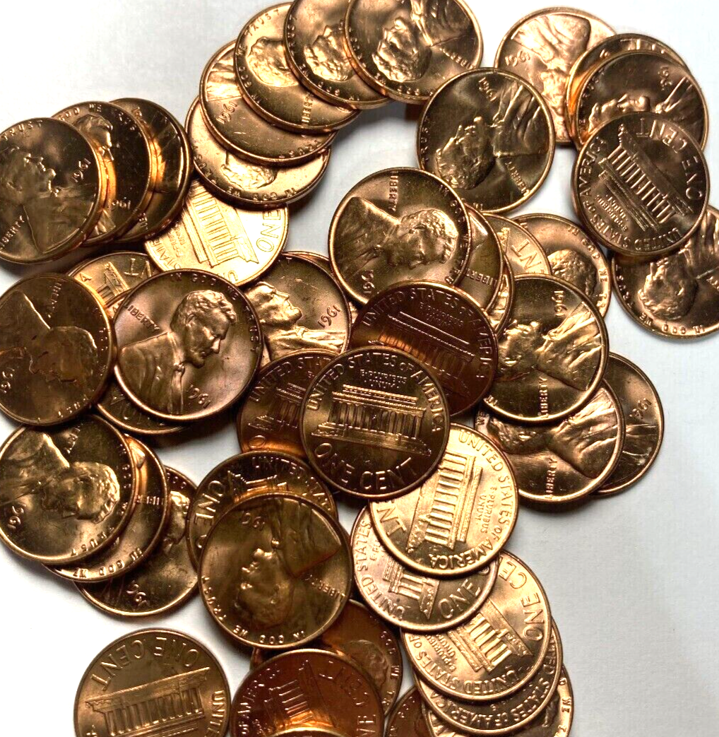 ✅ 1961-P BU UNC Lincoln Memorial 1c BRILLIANT UNCIRCULATED From OBW Roll