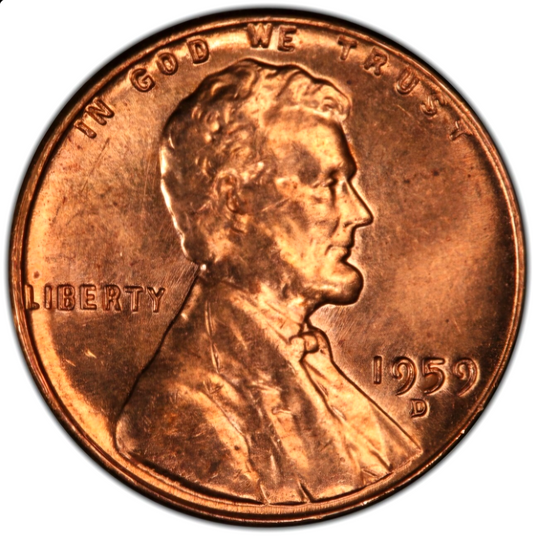 1959 Denver Lincoln Memorial BU Brilliant Uncirculated 1C From 🔥OBW Bank Roll🔥