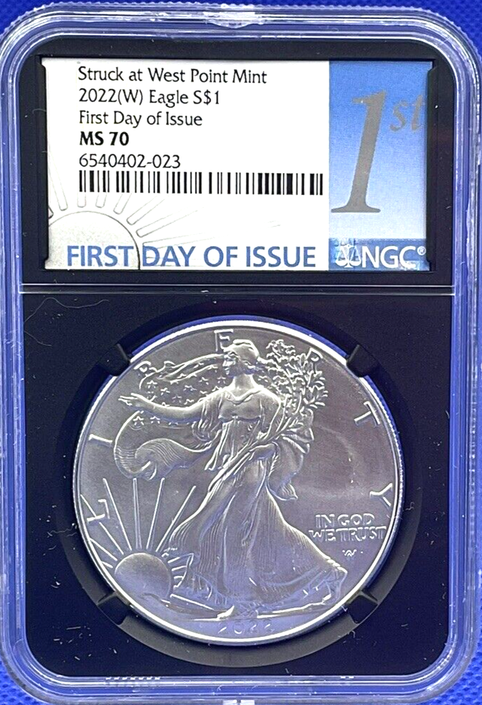 2 COIN SET 2022 (W) $1 Silver Eagle 🏆NGC MS 70 FIRST DAY OF ISSUE⭐️ West Point