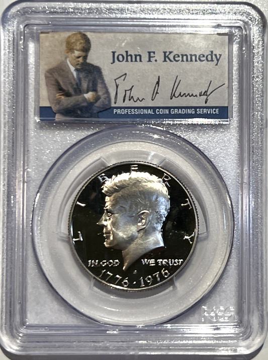 ⭐️ WOW ⭐️ 1776-1976 PROOF ⭐️ JFK SIGNATURE LABEL  PCGS PR69DCAM ⭐️ SUPERB GEM ⭐️