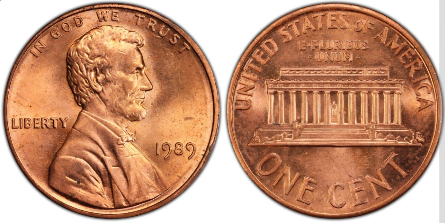 1989 P Memorial BU Brilliant Uncirculated 1C 🔥From OBW Bank Roll🔥