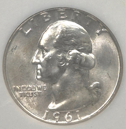 1961 D 90% Silver Washington Quarter NGC MS 65 Highly Collectable Vintage Case