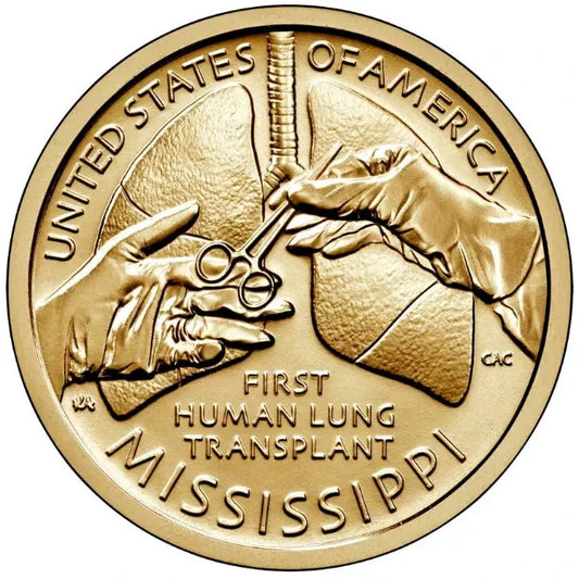 Set of 2 - P & D - 2023 Mississippi American Innovation $1 Coins From Mint Rolls