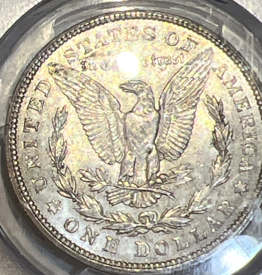 1921-D Morgan Dollar MS 61 PCGS Silver Uncirculated $1 Coin Salmon Color Toning
