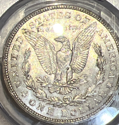 1921-D Morgan Dollar MS 61 PCGS Silver Uncirculated $1 Coin Salmon Color Toning