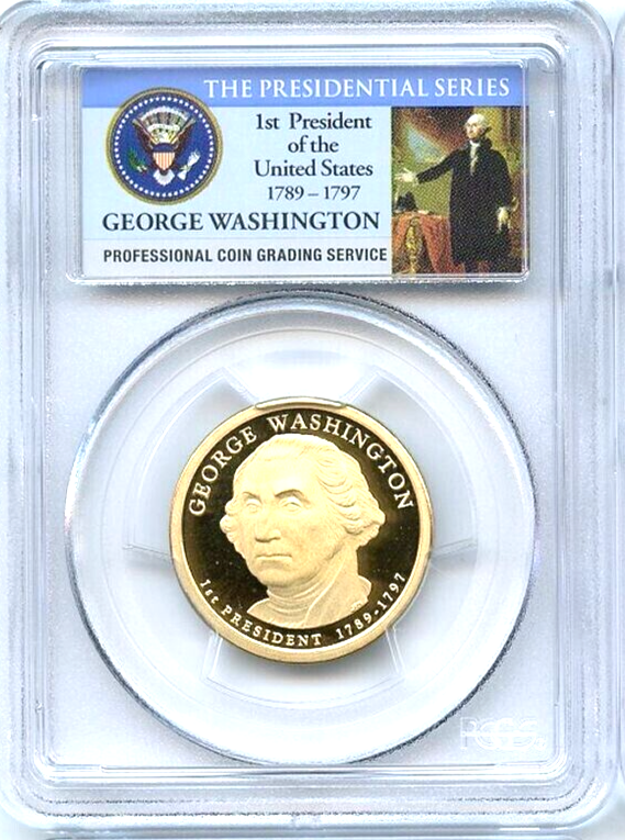 ✅ 2007-S George Washington $1 Presidential Dollar PCGS PR69DCAM Photo Info Label