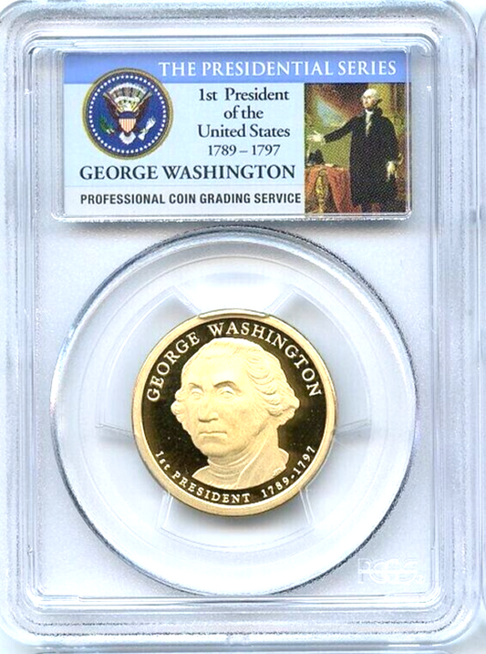 ✅ 2007-S George Washington $1 Presidential Dollar PCGS PR69DCAM Photo Info Label