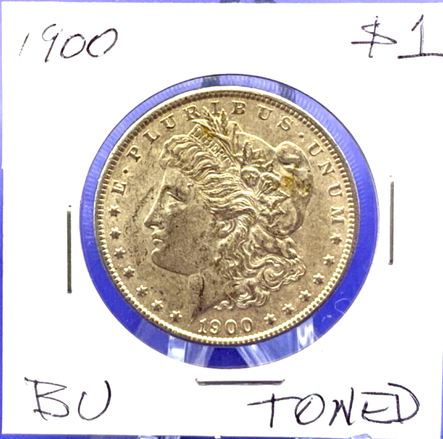 1900 TONED Morgan UNCIRCULATED 90% Silver Dollar BU Gem Well Struck Coin