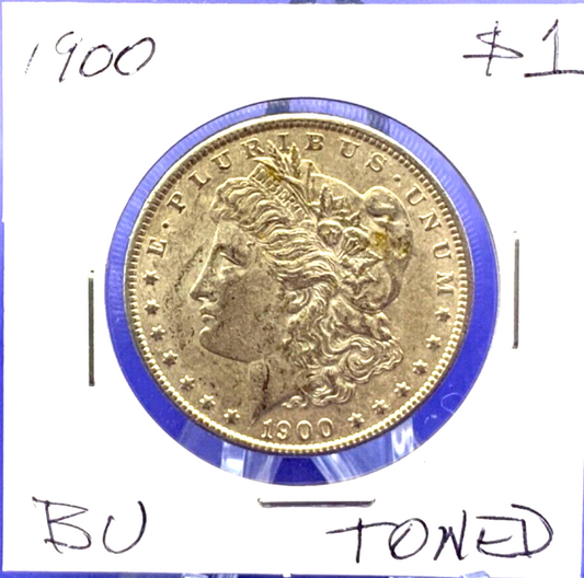 1900 TONED Morgan UNCIRCULATED 90% Silver Dollar BU Gem Well Struck Coin