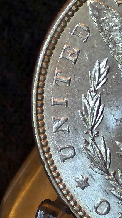 1887-P Morgan 90% Silver Dollar BU Gem, Rev Die Crack, Vam Hunters, Rare Vam 3-A