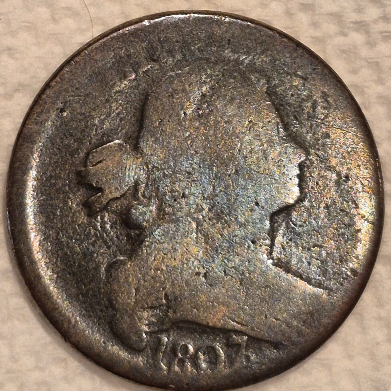 1807/6 1C BN Draped Bust Large Cent 🔥Rare🔥 Last Yr Lg Date Lg Fraction Pt One