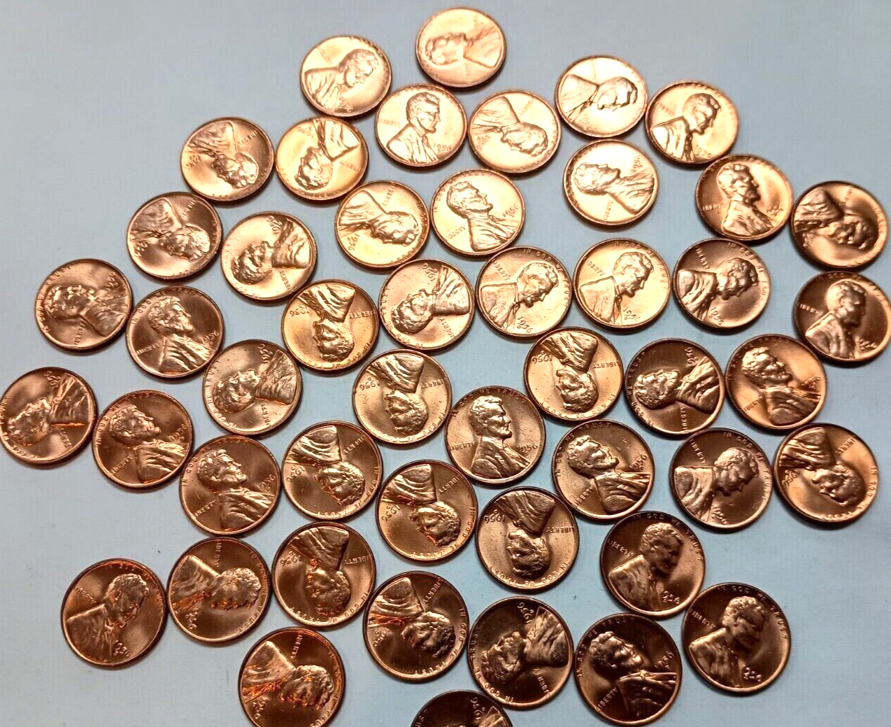 1956 D Lincoln Wheat Cent Choice BU 1c BRILLIANT UNCIRCULATED From OBW Roll