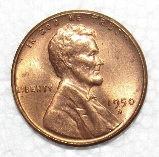 ✅ 1950 S Lincoln Wheat Cent GEM BU 1c BRILLIANT UNCIRCULATED From OBW Rolls