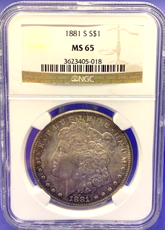 1881 S Morgan Silver NGC Graded MS65 $1 Dollar Coin 90% Fine